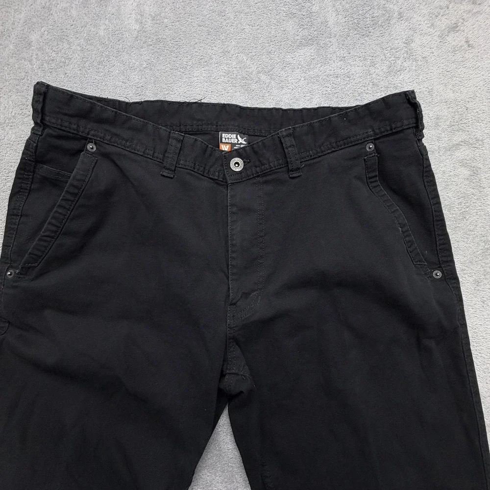 Eddie Bauer Pants Mens Measured 38x32 Black Cargo Canvas Utility Pant Stretch